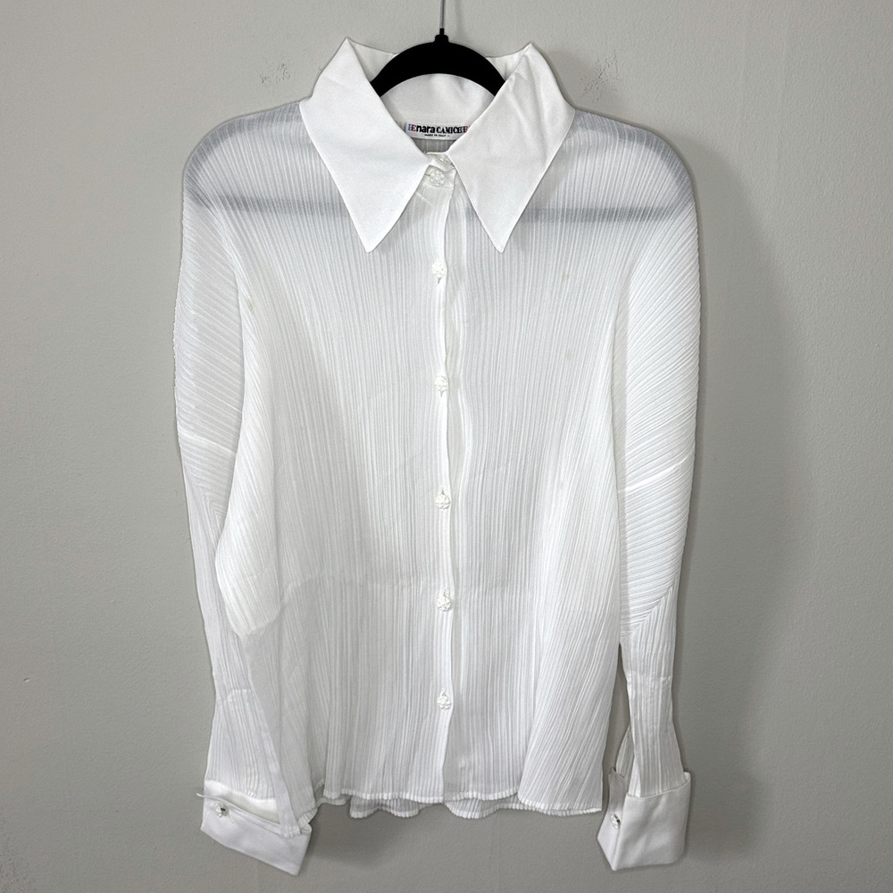 Vintage NaraCamicie Italian Viscose/Crepe-like Blouse, size L